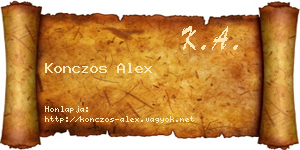 Konczos Alex névjegykártya