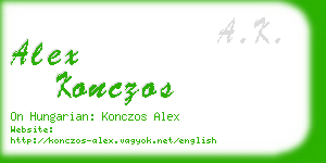 alex konczos business card